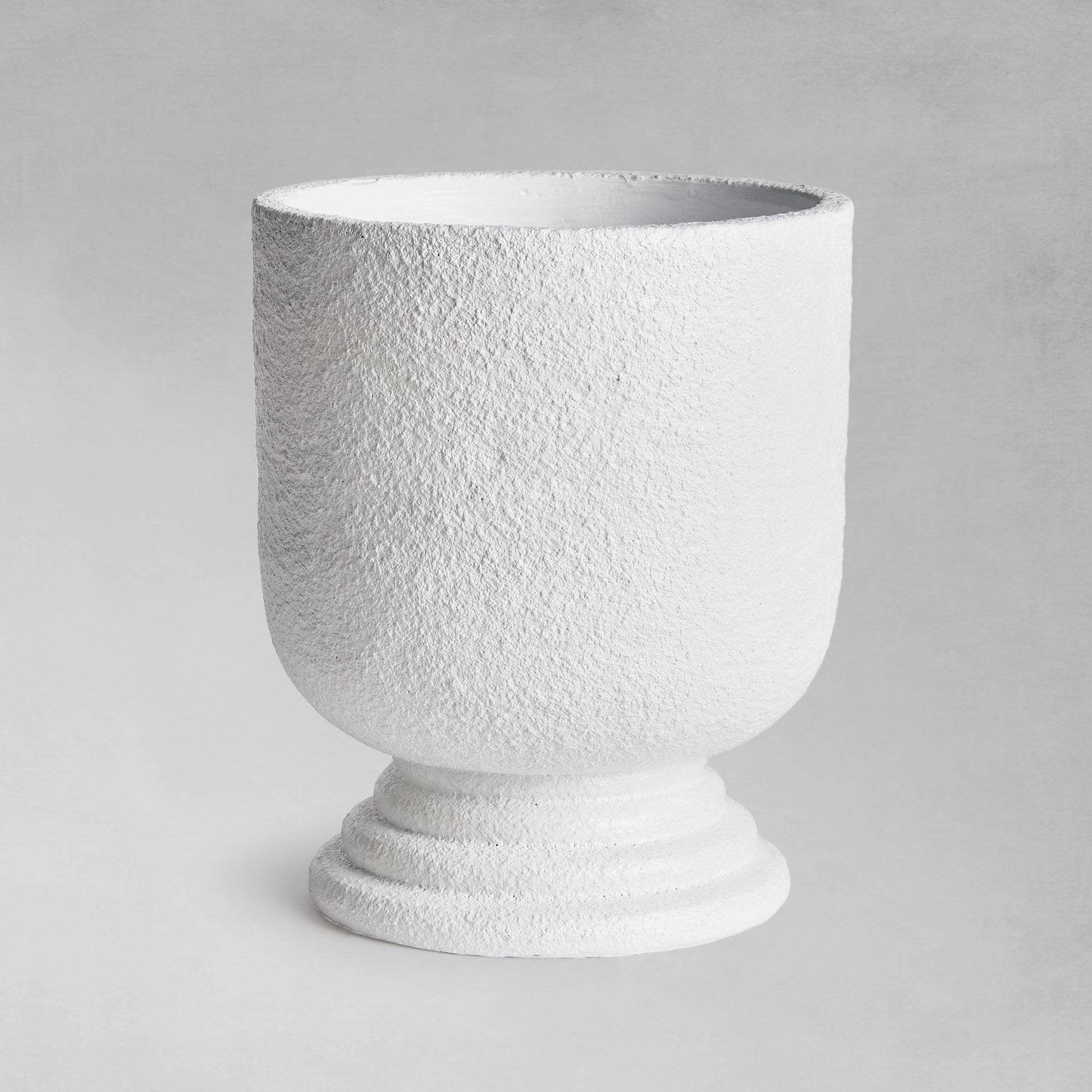 White concrete footed large urn - stylish home accent (Image1).
