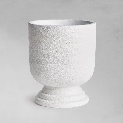 White concrete footed large urn - stylish home accent (Image1).