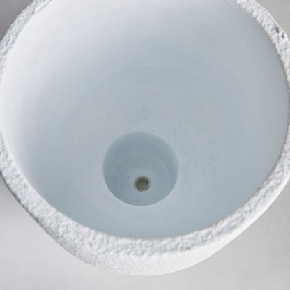 White concrete footed large urn - stylish home accent (Image3).