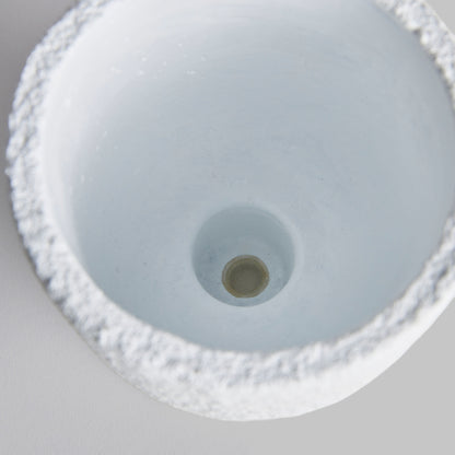 White concrete small footed urn 5 inch - stylish home accent (Image2).