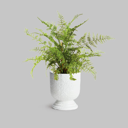 White concrete small footed urn 5 inch - stylish home accent (Image4).