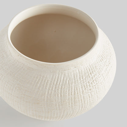 White crosshatch pot - stylish home accent (Image2).