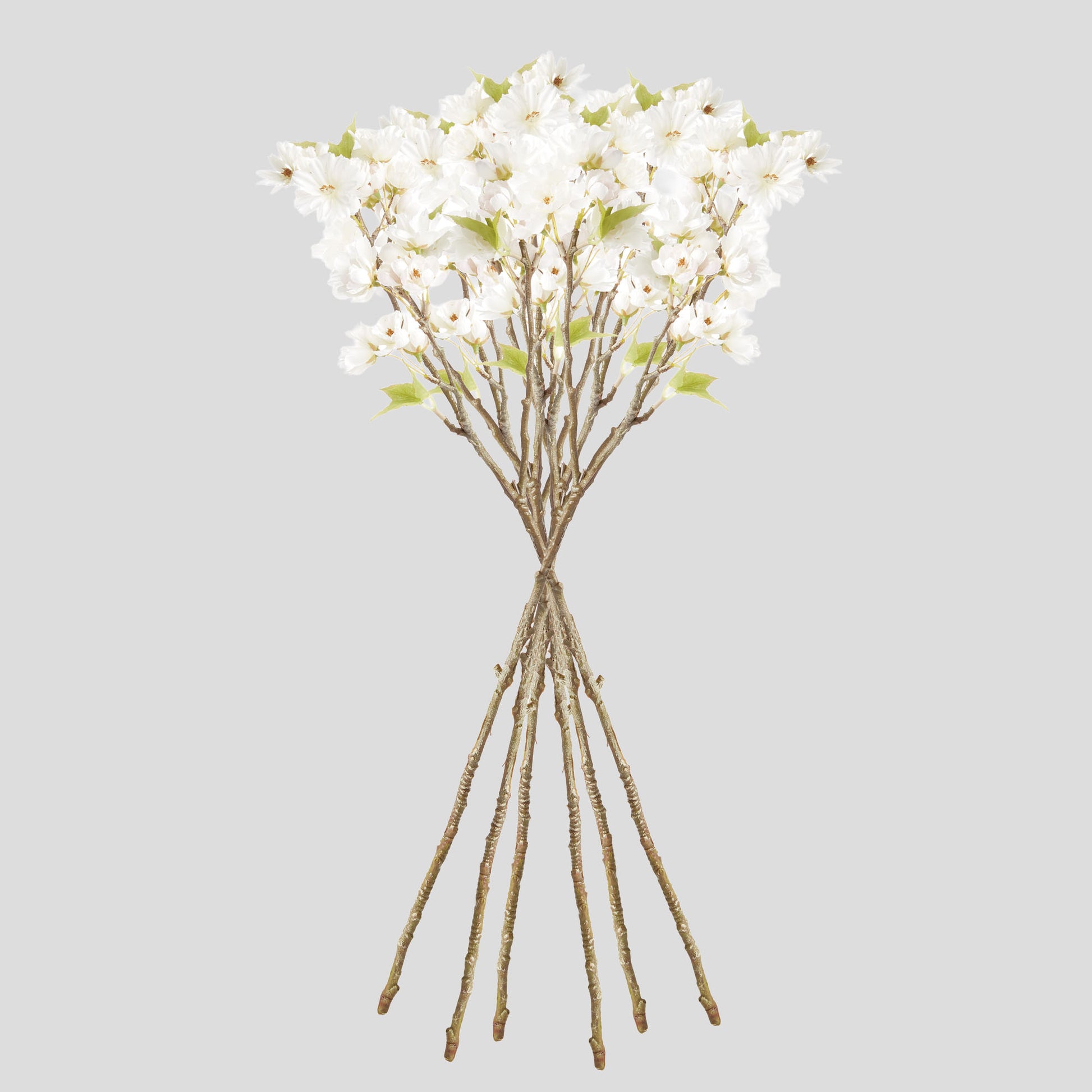 White faux cherry blossom stems (set of 6) - stylish home accent (Image2).