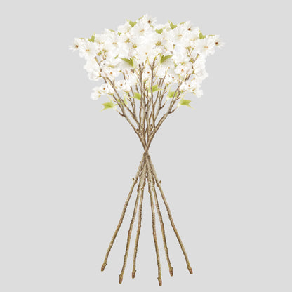 White faux cherry blossom stems (set of 6) - stylish home accent (Image2).