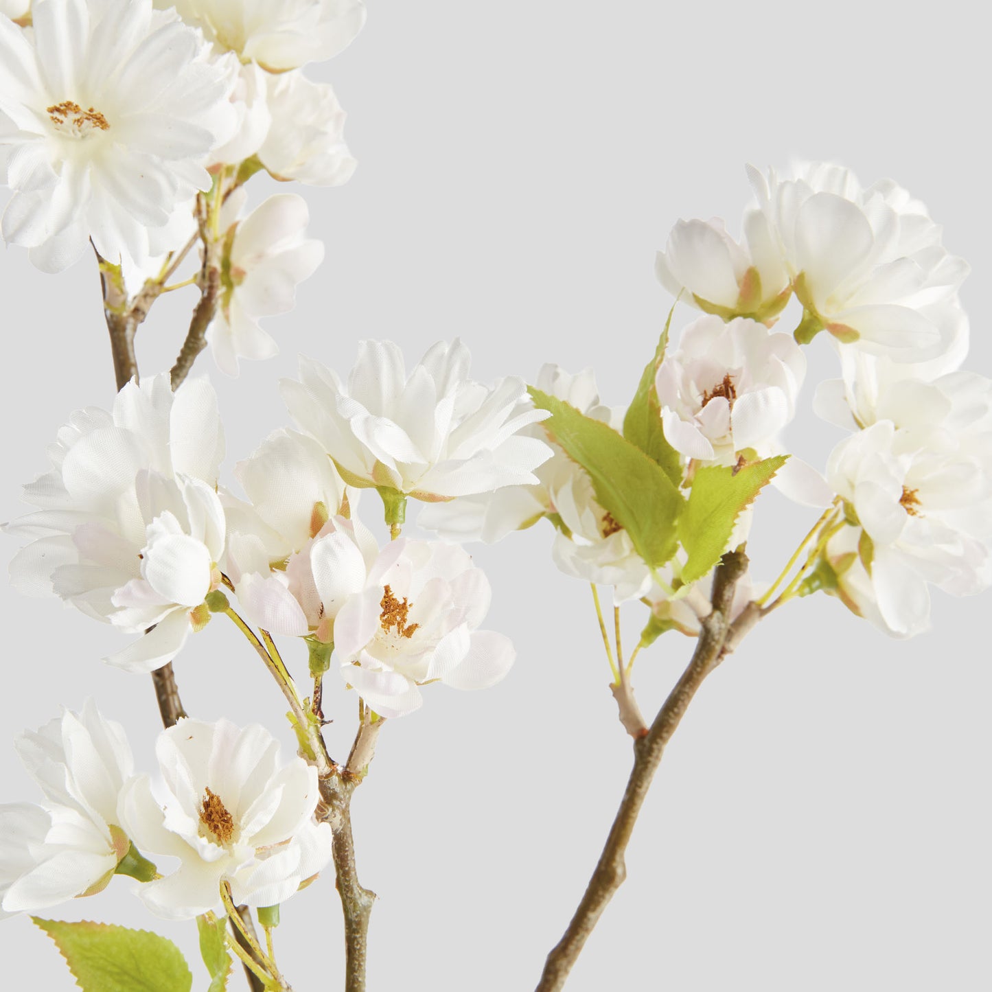 White faux cherry blossom stems (set of 6) - stylish home accent (Image4).