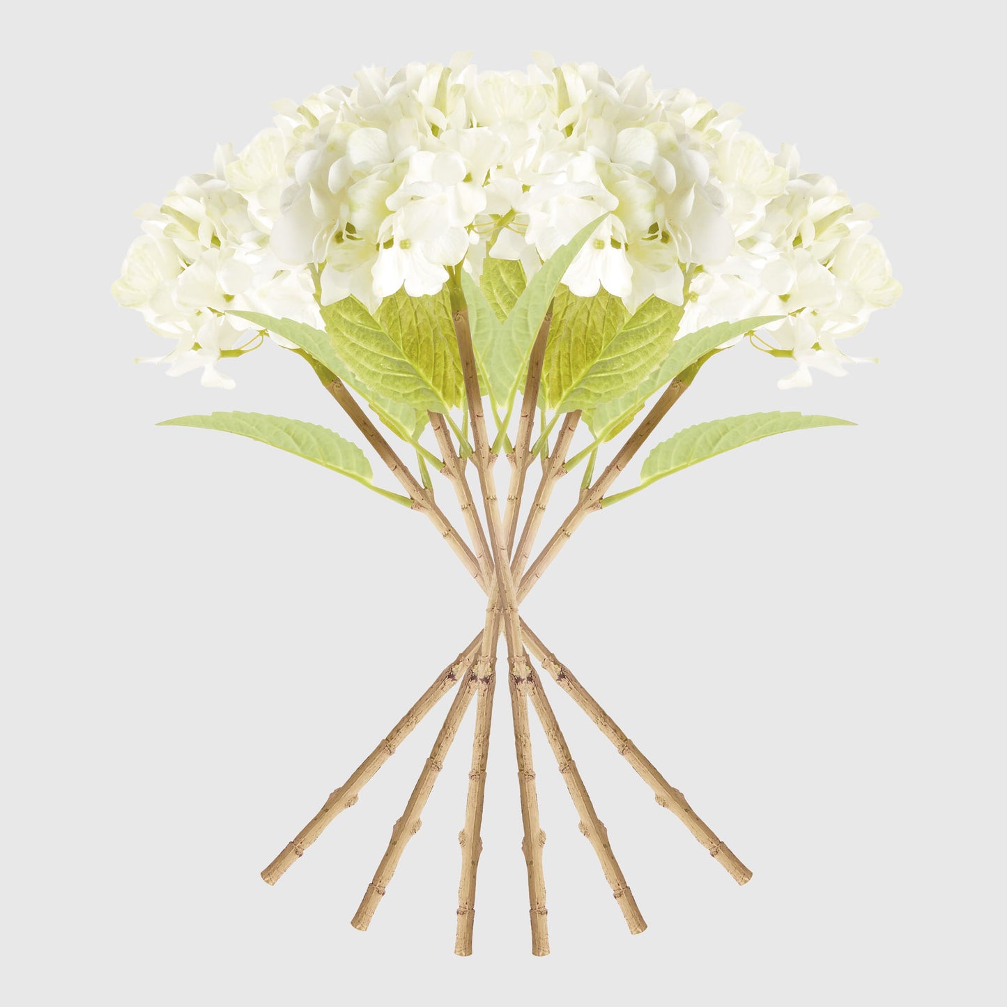 White faux hydrangea stems (set of 6) - stylish home accent (Image2).