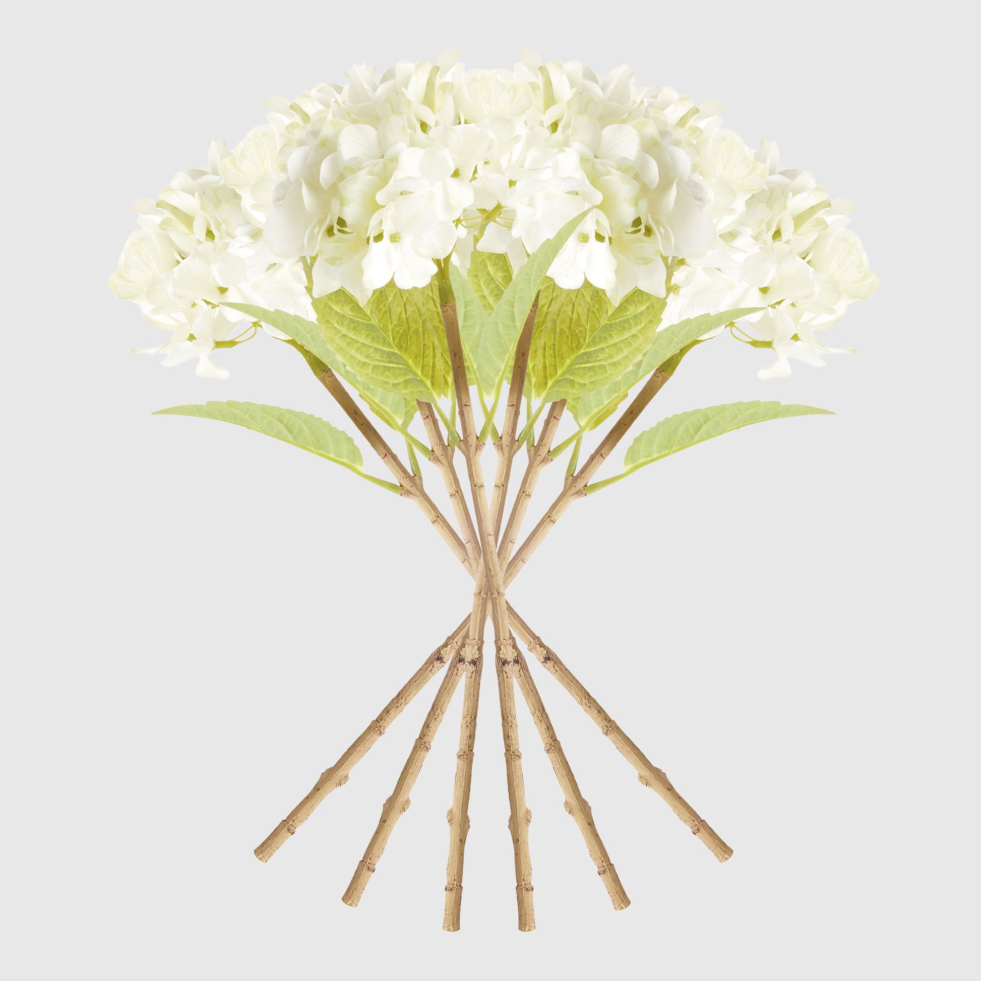 White faux hydrangea stems (set of 6) - stylish home accent (Image2).