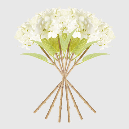 White faux hydrangea stems (set of 6) - stylish home accent (Image2).