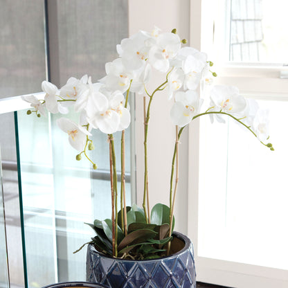 White faux phalaenopsis orchid 25 inch - stylish home accent (Image4).