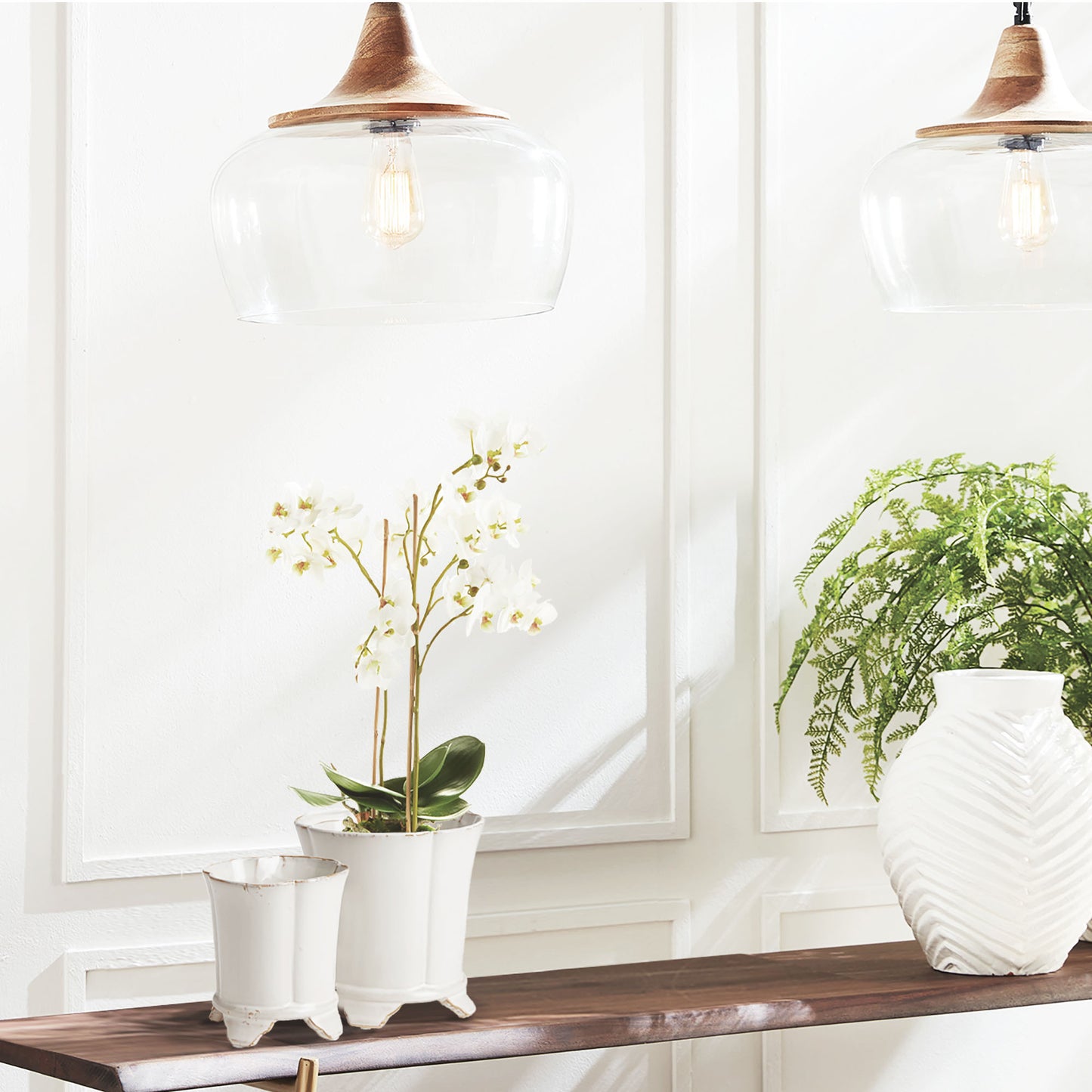 White faux phalaenopsis orchid drop-in 20 inch - stylish home accent (Image2).