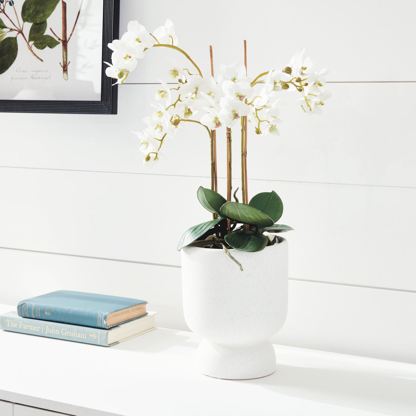 White faux phalaenopsis orchid drop-in 20 inch - stylish home accent (Image3).