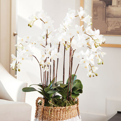 White faux phalaenopsis orchid drop-in 36 inch - stylish home accent (Image7).