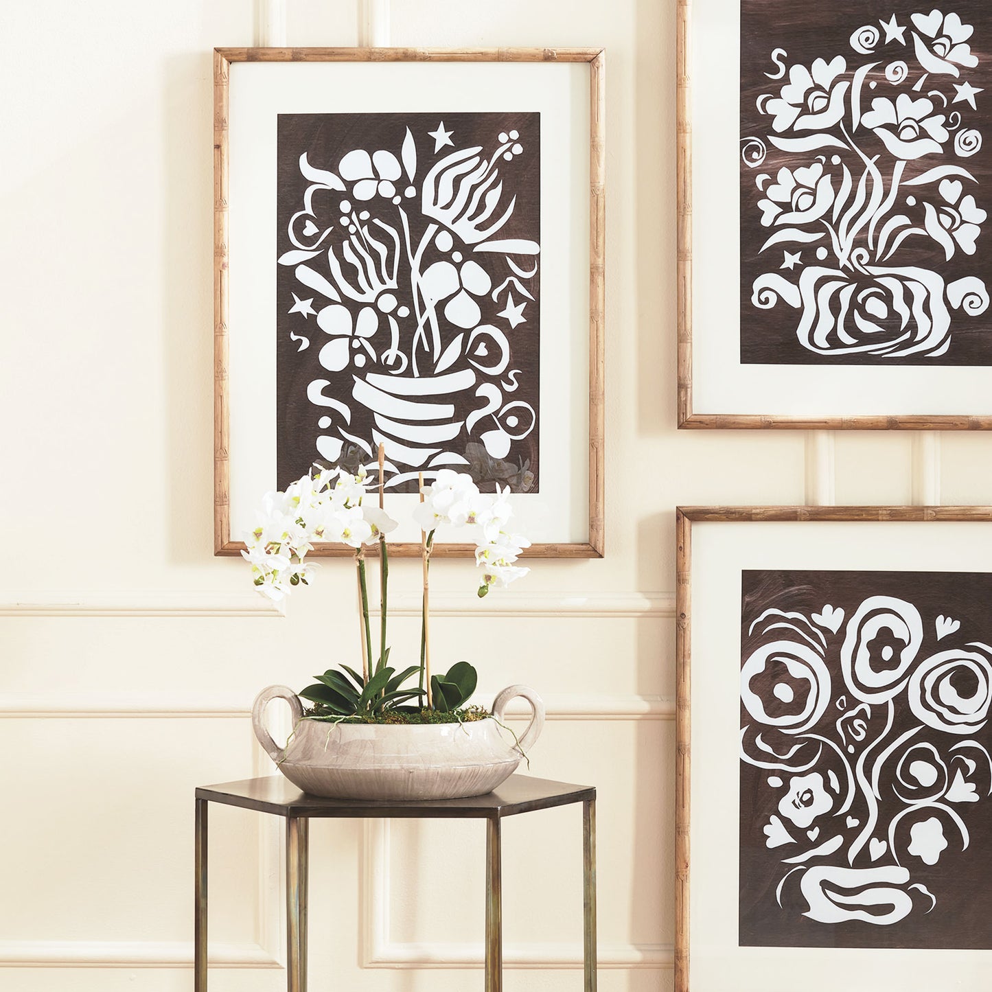 White faux phalaenopsis orchid mini garden drop-in 16 inch - stylish home accent (Image2).