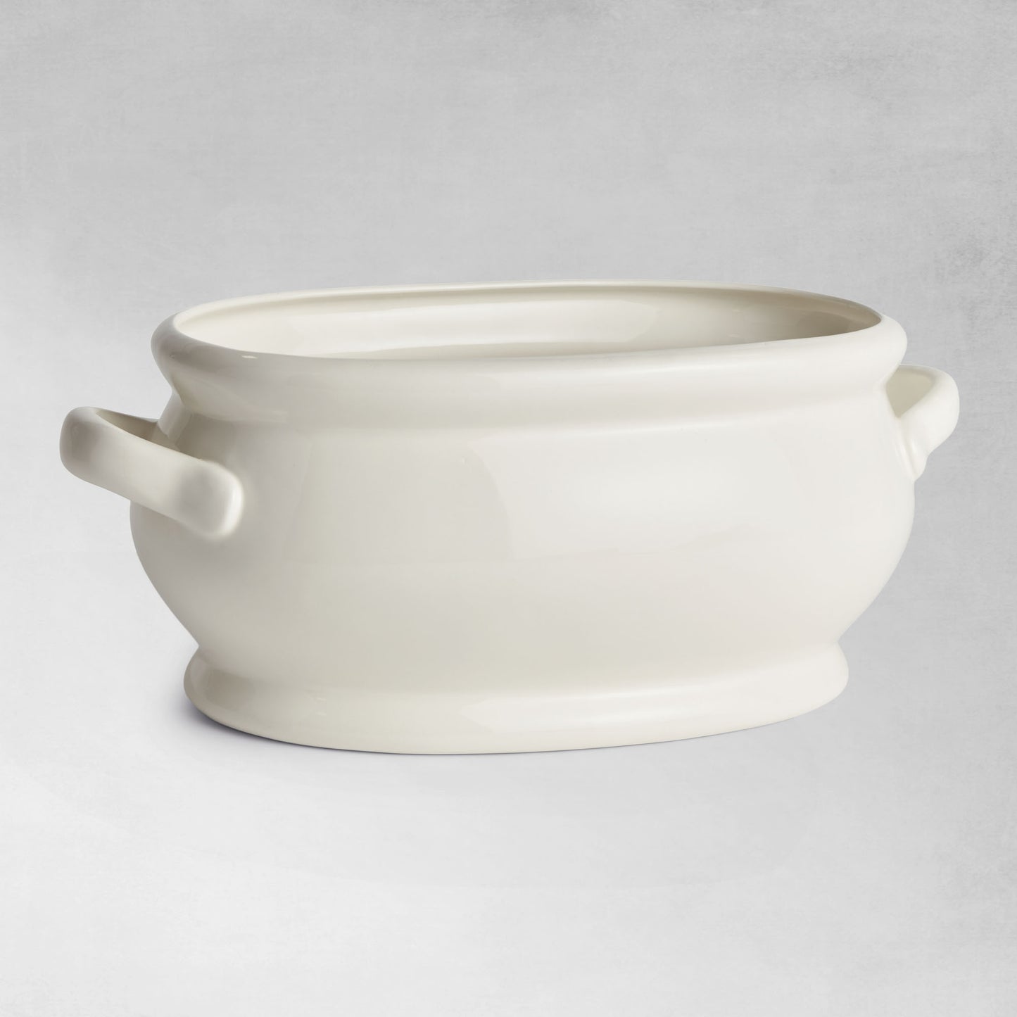 White oval ceramic cachepot 20 inch - stylish home accent (Image2).