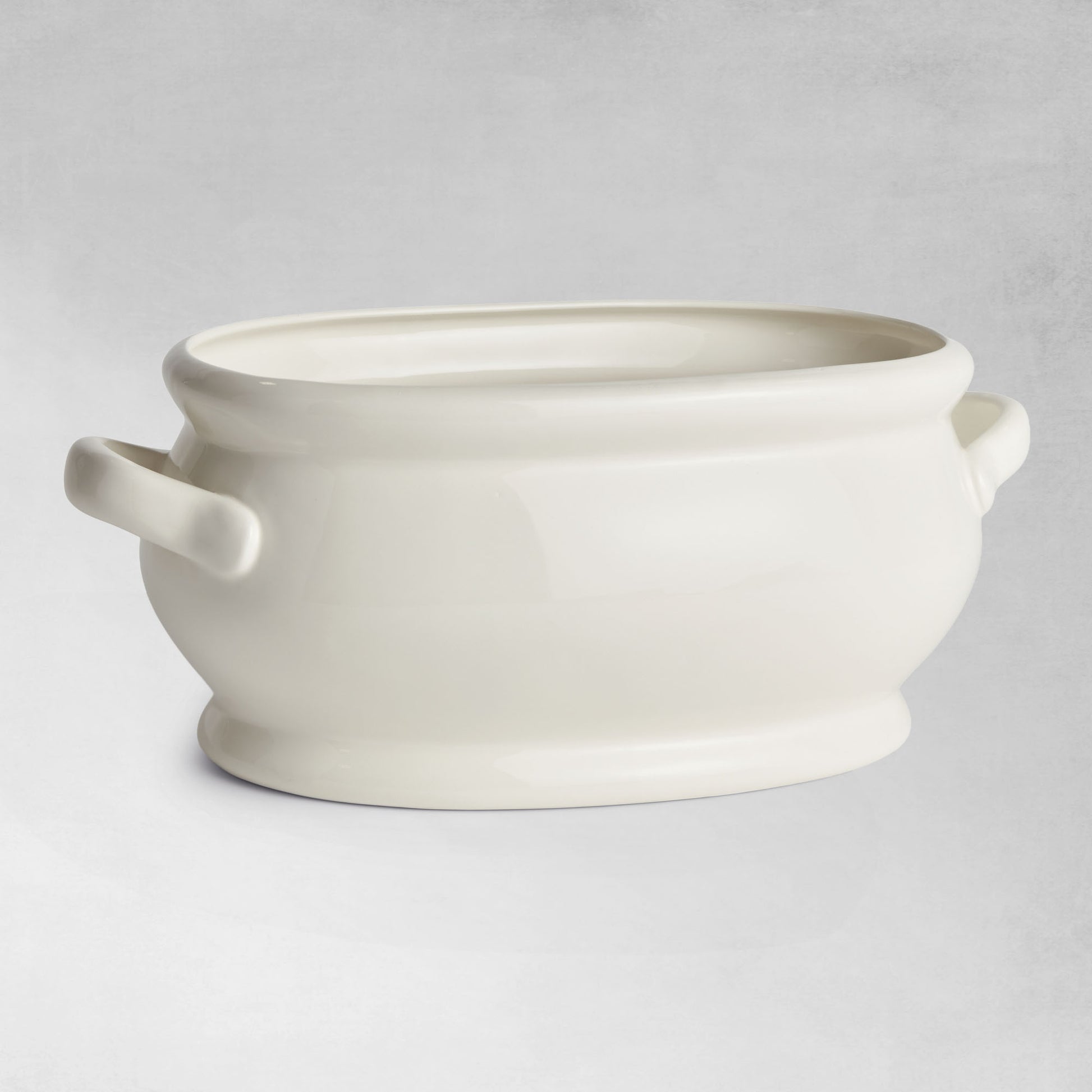 White oval ceramic cachepot 20 inch - stylish home accent (Image2).