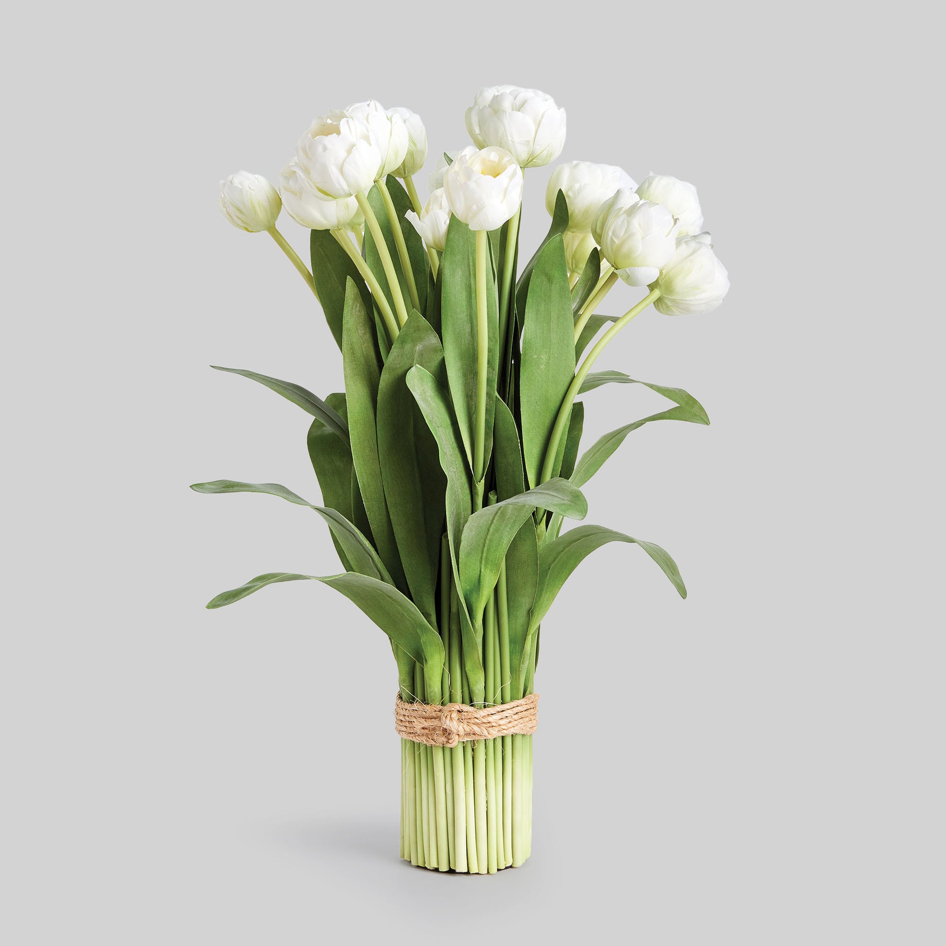 White peony tulip faux bundle 24 inch - stylish home accent (Image1).