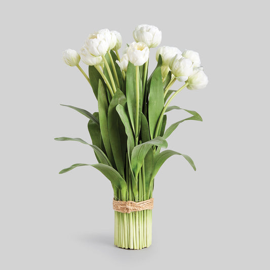 White peony tulip faux bundle 24 inch - stylish home accent (Image1).
