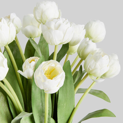 White peony tulip faux bundle 24 inch - stylish home accent (Image2).