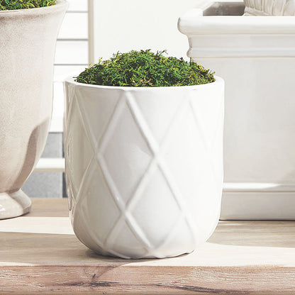 White reactive glaze ceramic outdoor pots (set of 3) - stylish home accent (Image2).