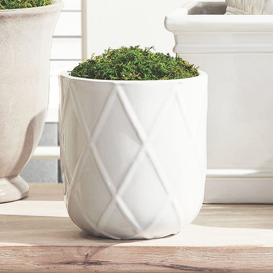White reactive glaze ceramic outdoor pots (set of 3) - stylish home accent (Image2).