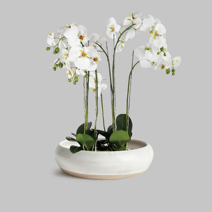 White reactive glaze terracotta bowl 15.5 inch - stylish home accent (Image4).