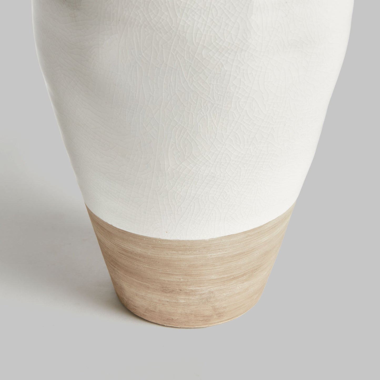 White reactive glaze terracotta large vase - stylish home accent (Image2).