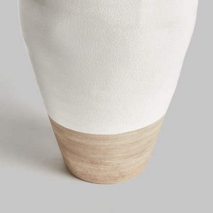 White reactive glaze terracotta large vase - stylish home accent (Image2).