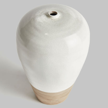 White reactive glaze terracotta large vase - stylish home accent (Image3).