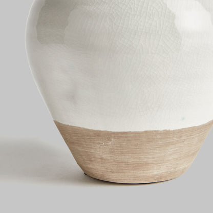 White reactive glaze terracotta small vase - stylish home accent (Image2).