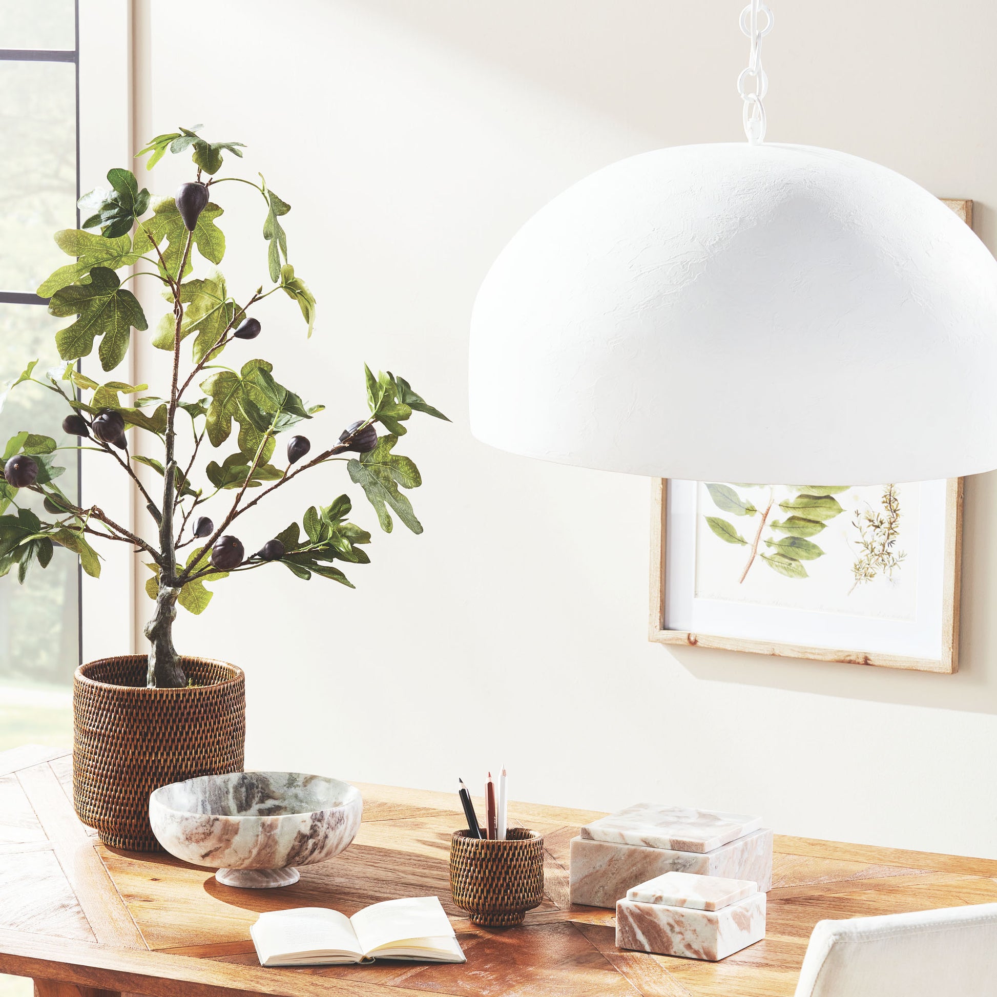 White textured dome large pendant 24 inch - stylish home accent (Image5).