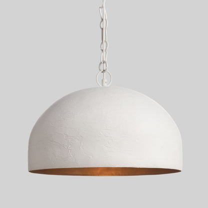 White textured dome medium pendant 18 inch - stylish home accent (Image1).