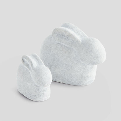 Whitewash concrete rabbit sculptures (set of 2) - stylish home accent (Image1).