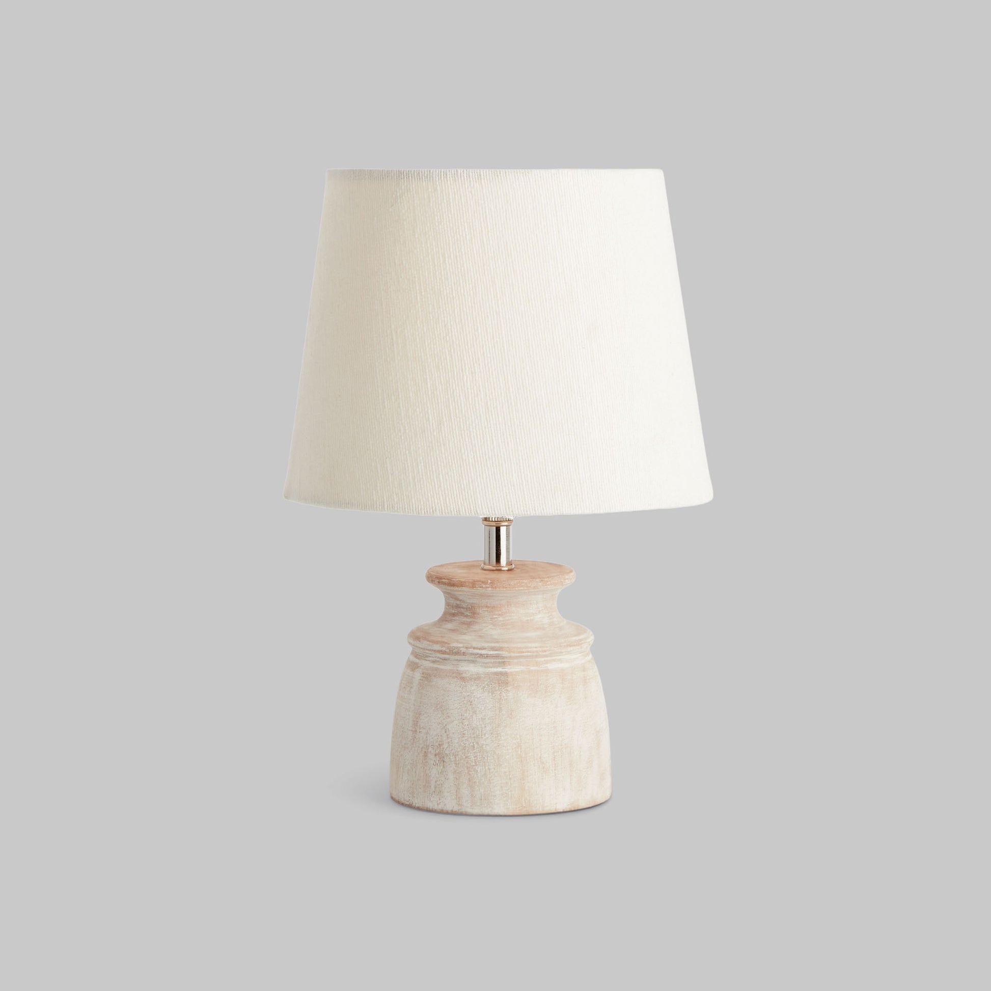 Whitewash mango wood table lamp - stylish home accent (Image1).