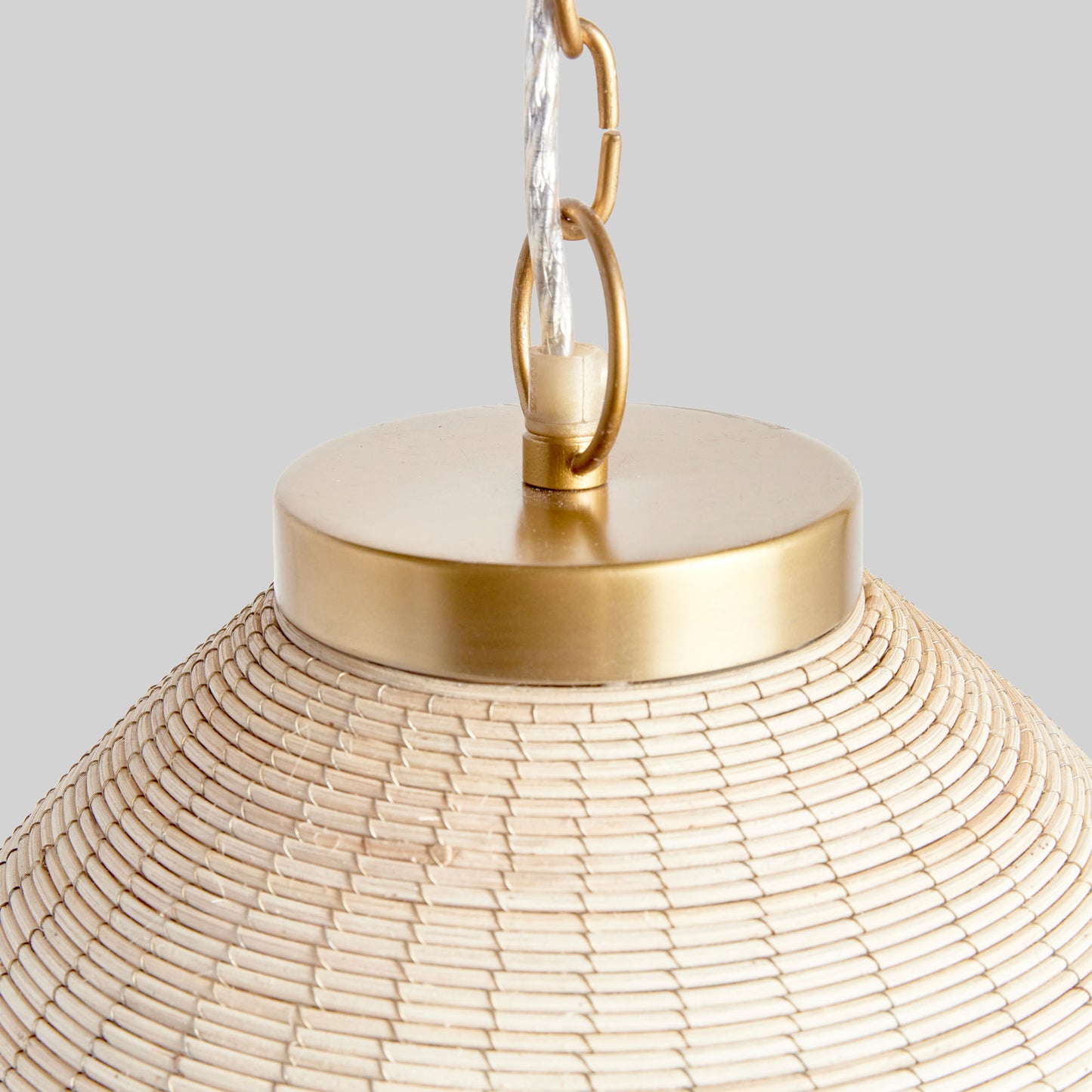 Whitewash rattan bell pendant 21 inch - stylish home accent (Image4).