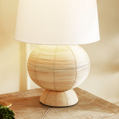 Whitewash rattan hourglass lamp 18 inch - stylish home accent (Image2).