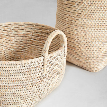 Whitewash rattan orchard baskets (set of 2) - stylish home accent (Image2).