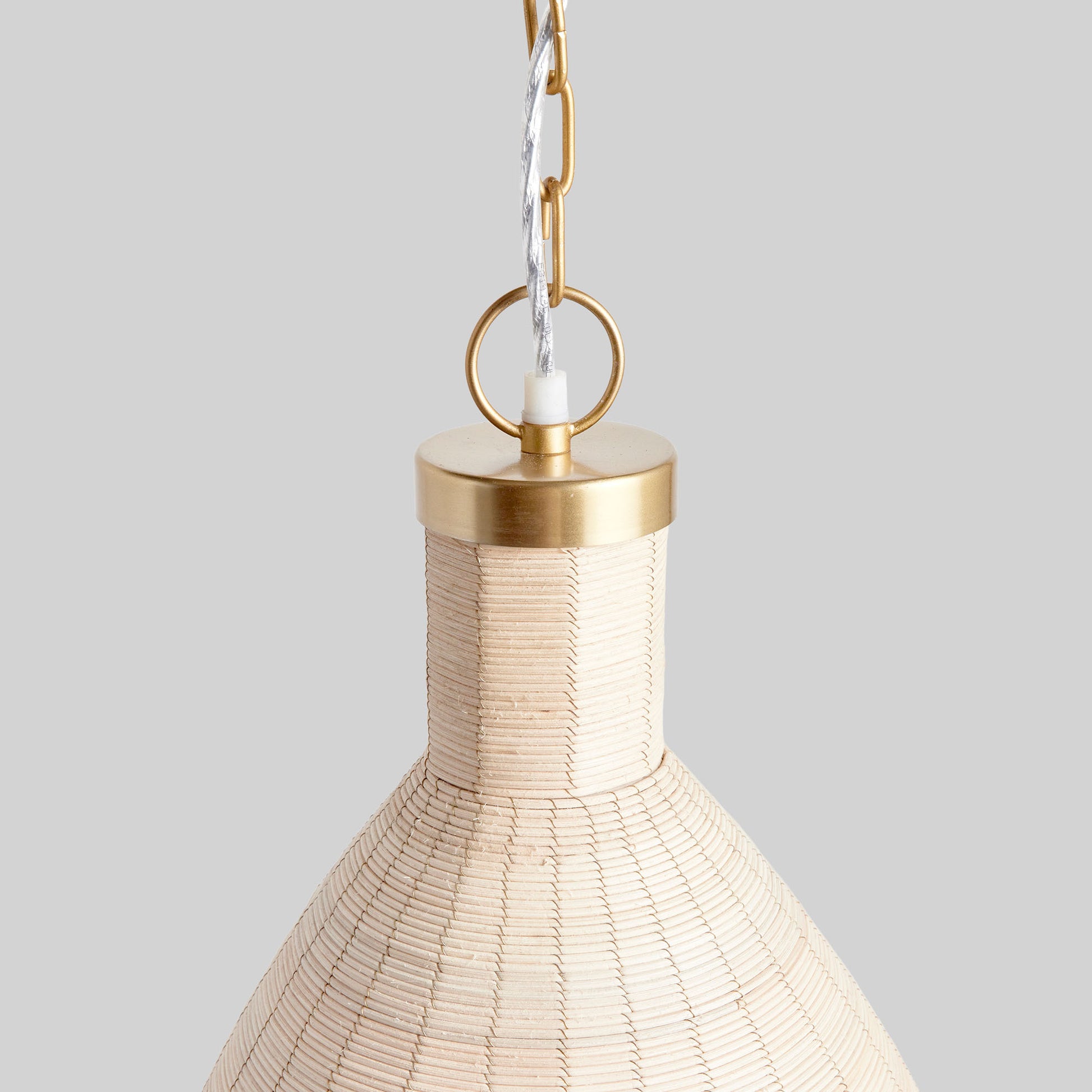 Whitewash rattan petite bell pendant 15 inch - stylish home accent (Image4).