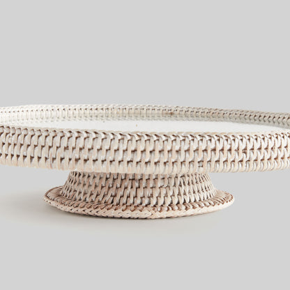 Whitewash rattan serving tray - stylish home accent (Image3).