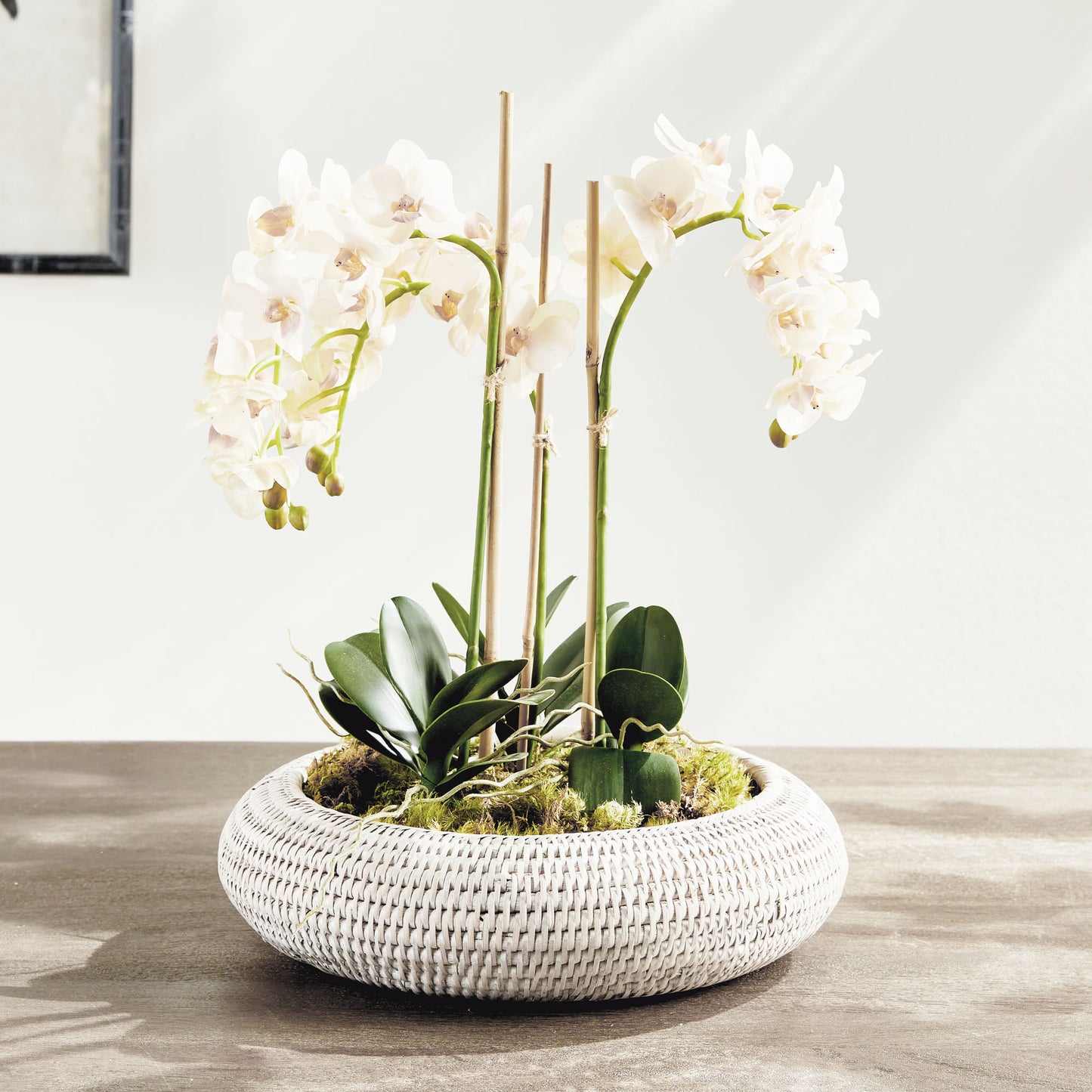 Whitewash rattan shallow bowls (set of 2) - stylish home accent (Image5).