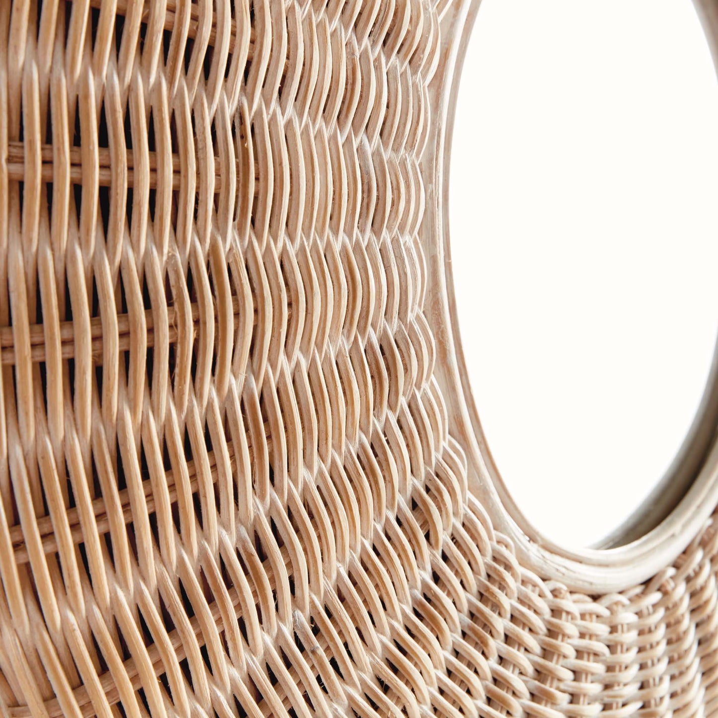 Whitewash rattan small mirror 28 inch - stylish home accent (Image2).