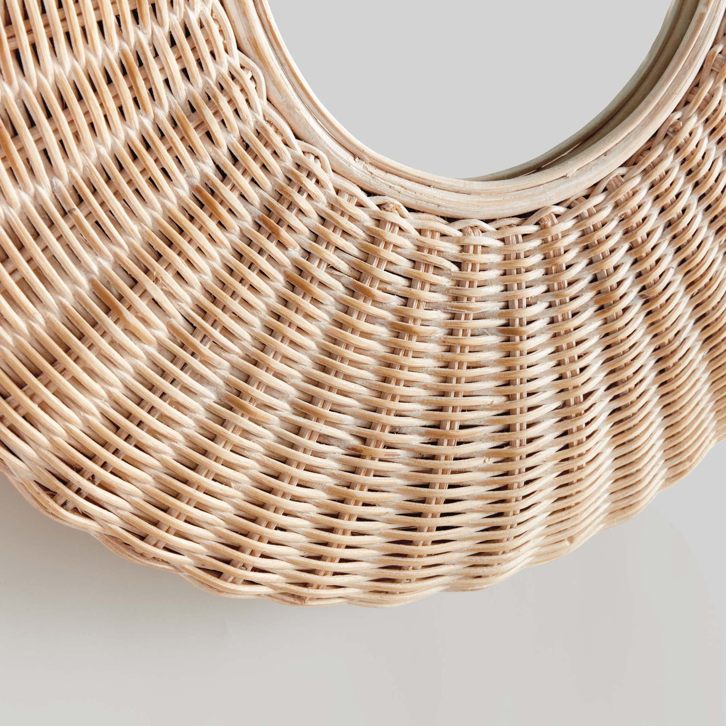 Whitewash rattan small mirror 28 inch - stylish home accent (Image3).