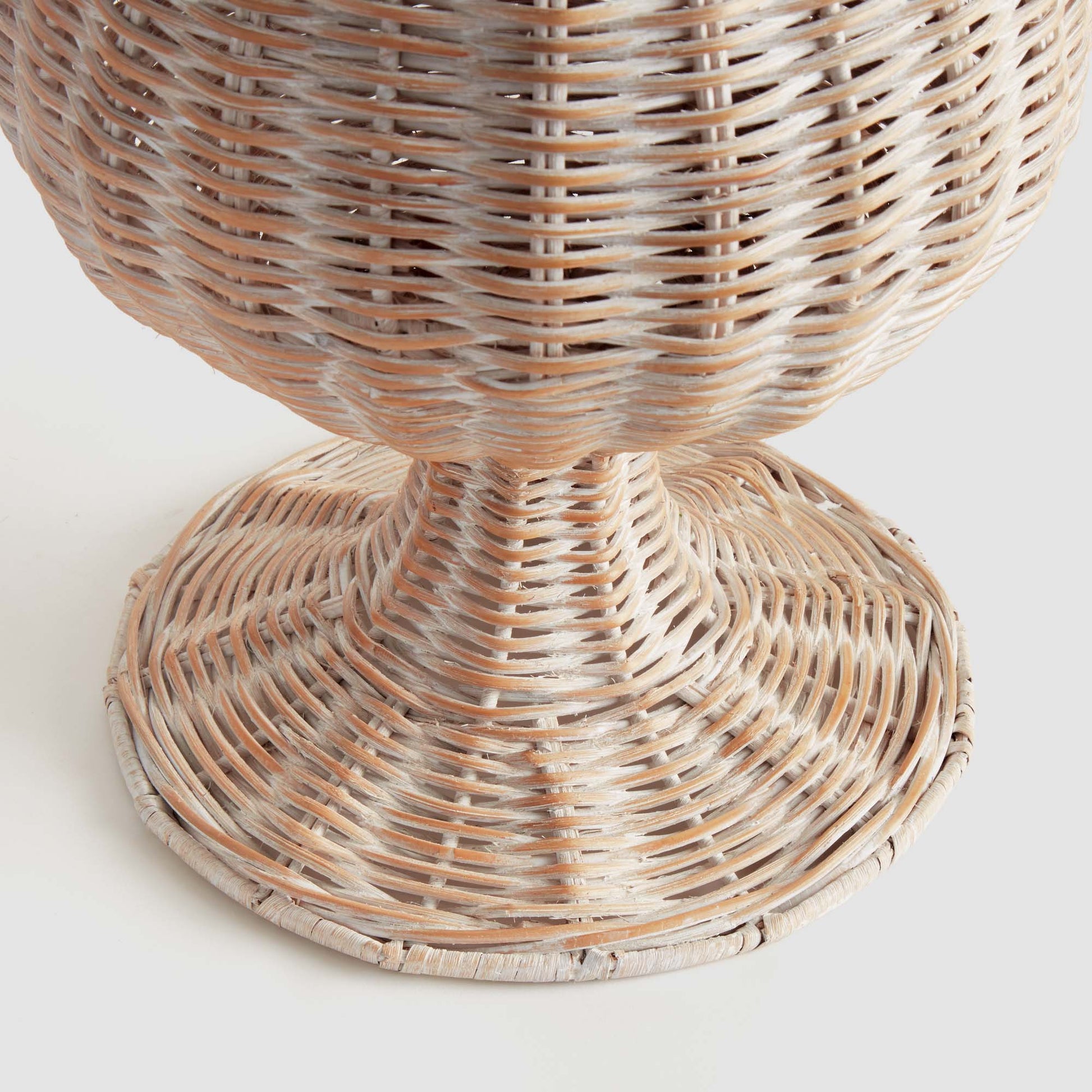 Whitewash rattan tall footed urn - stylish home accent (Image4).