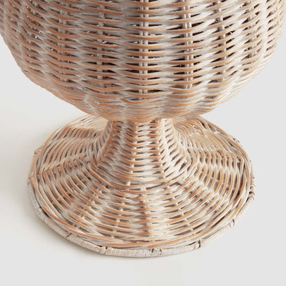 Whitewash rattan tall footed urn - stylish home accent (Image4).