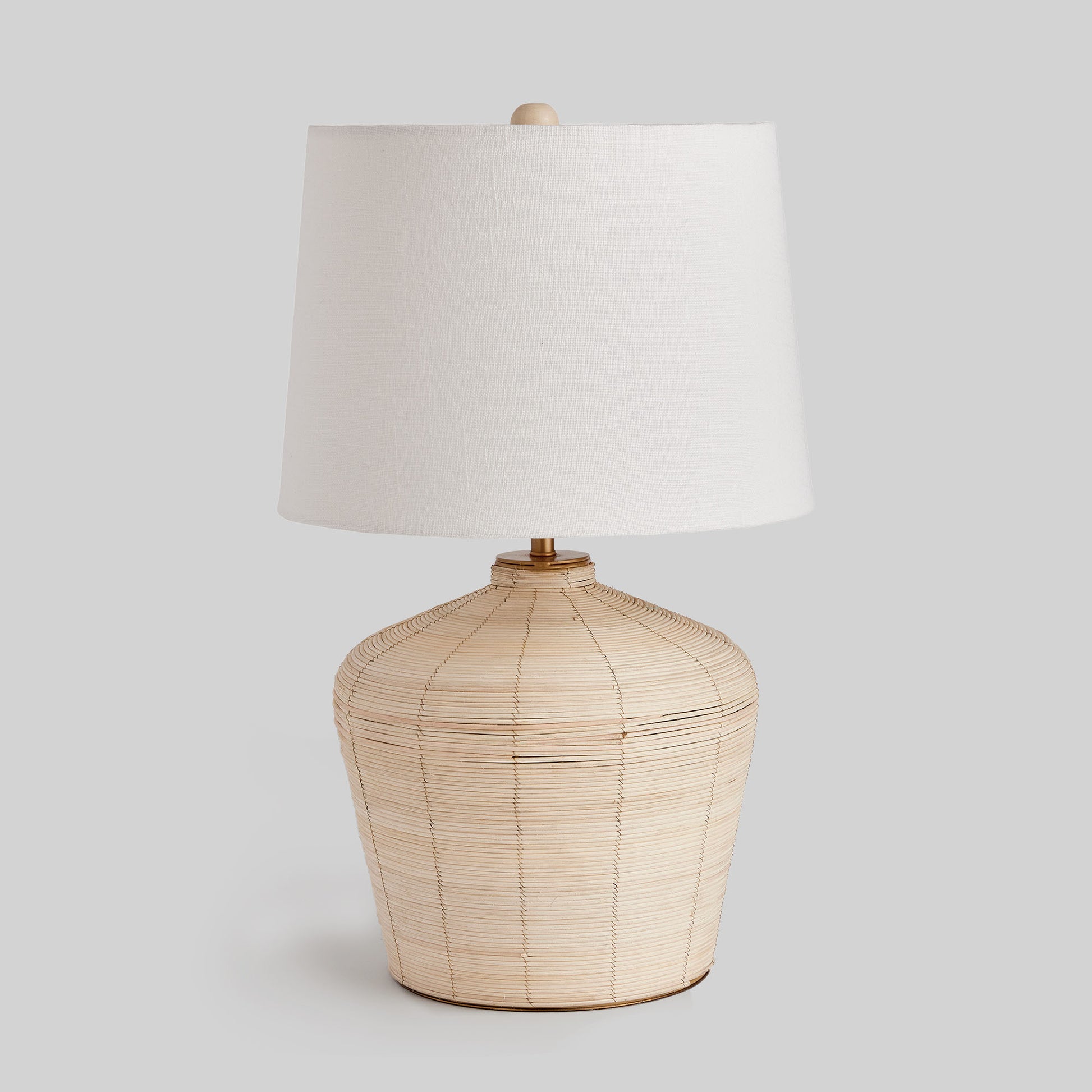 Whitewash rattan tapered lamp 23 inch - stylish home accent (Image1).