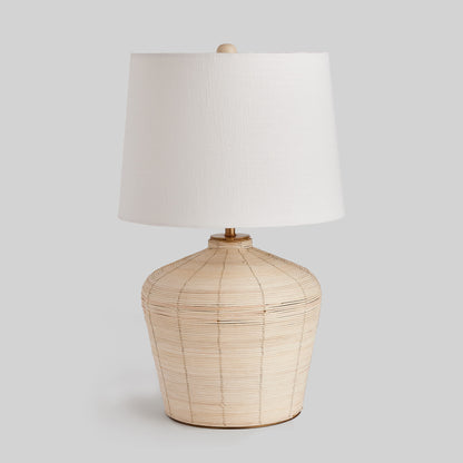 Whitewash rattan tapered lamp 23 inch - stylish home accent (Image1).