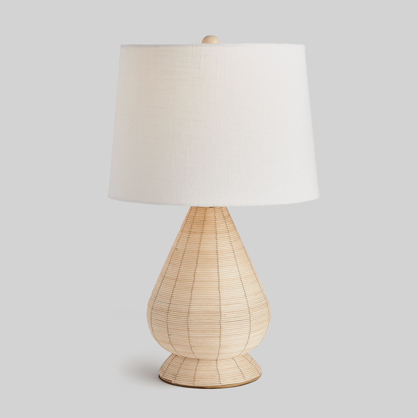 Whitewash rattan teardrop lamp 14 inch - stylish home accent (Image1).