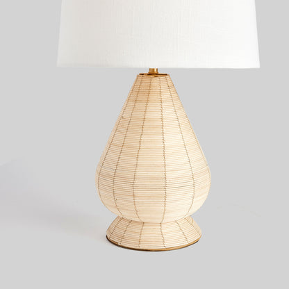 Whitewash rattan teardrop lamp 14 inch - stylish home accent (Image3).