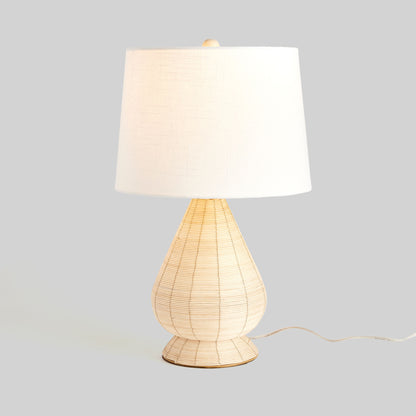 Whitewash rattan teardrop lamp 14 inch - stylish home accent (Image4).