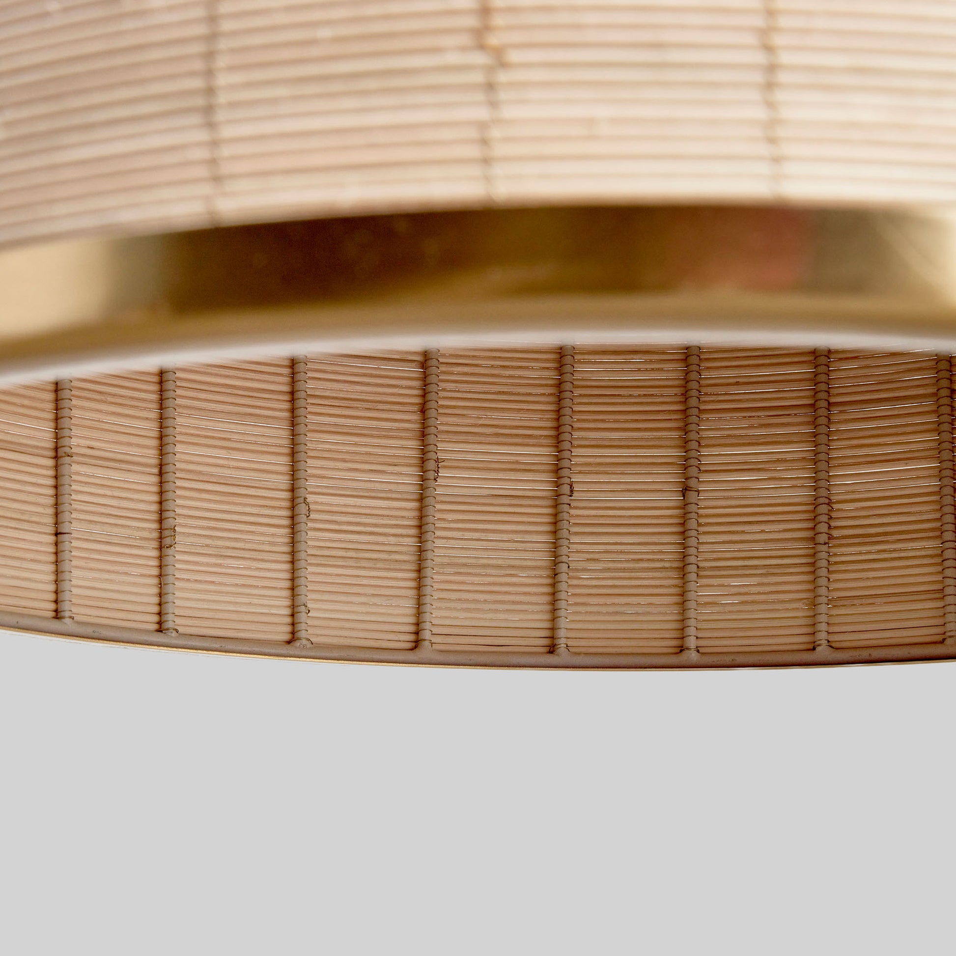 Whitewashed rattan dome pendant with brass detail 18 inch - stylish home accent (Image4).
