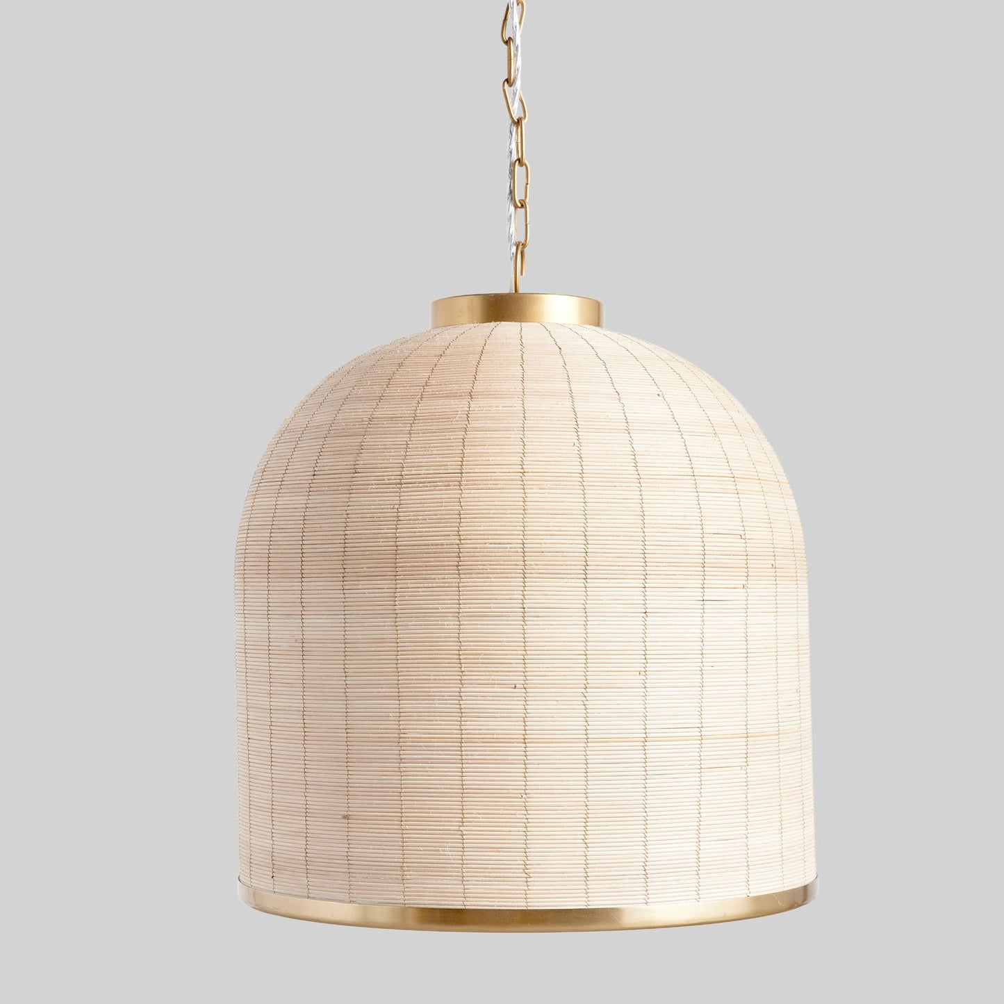 Whitewashed rattan dome pendant with brass detail 18 inch - stylish home accent (Image5).